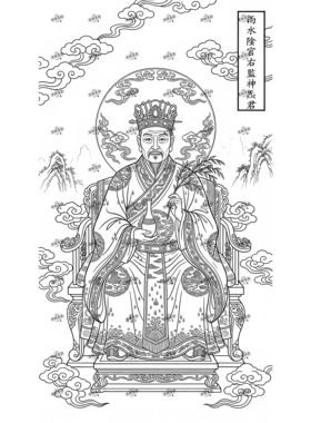 24节气神话人物无彩图打印工笔练习国画人物动作参照壁画5寸照片