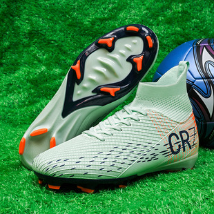 官网C罗刺客高帮cr7舒适耐磨防滑毛巾底飞织tf足球鞋