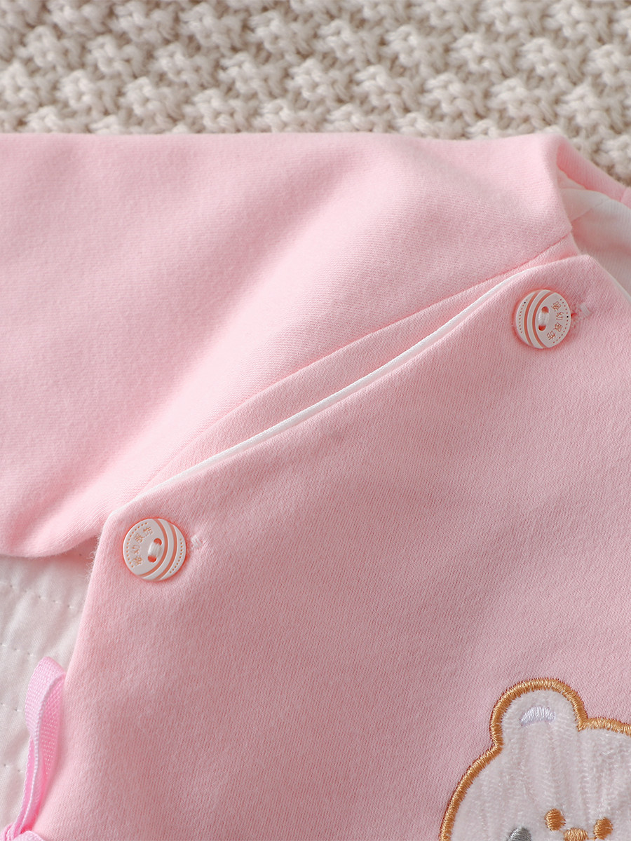 베이비 하프 백 코튼 탑 베이비 더블 레이어 뼈없는  스님 정장  긴팔 옷 봄 가을