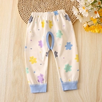 Син без костей осенние штаны красочный медведь синий