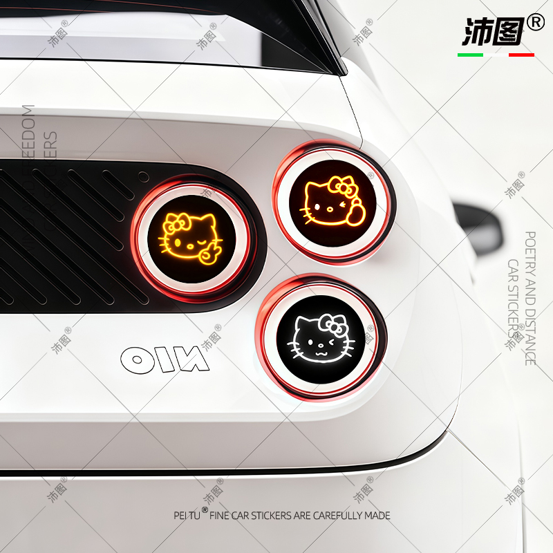 适用于蔚来firefly萤火虫个性尾灯贴创意卡通KT猫保护膜外饰改装