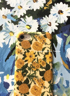 TOUCHVOSS 复古水彩油画雏菊花朵手机壳磨砂软壳8p/7p