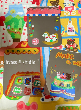 TOUCHVOSS 原创设计定制手绘装饰镜化妆镜ins可爱生日礼物镜子
