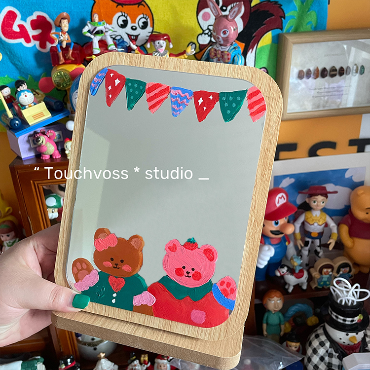 touchvoss可爱小熊画画装饰镜