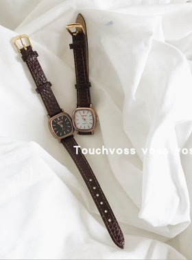 chic韩国复古方形小巧表盘韩版简约时尚皮带表手表女学生