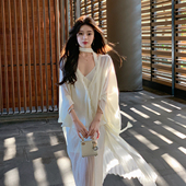 夏季 防晒罩衫 新款 外套女薄款 外穿衬衣 白色蕾丝拼接雪纺开衫 ByYou