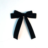 韩版 黑色丝绒领结女上衣配饰复古百搭领口蝴蝶结装 饰定制职业领花