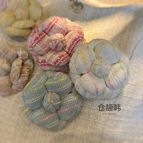 甜美sweet风糖果色山茶花胸针