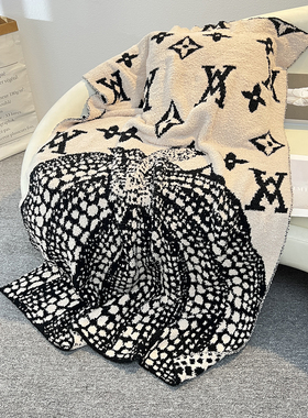 轻奢高级秋冬软绵绵半边绒毯加厚针织设计款盖毯午休披肩休闲绒毯