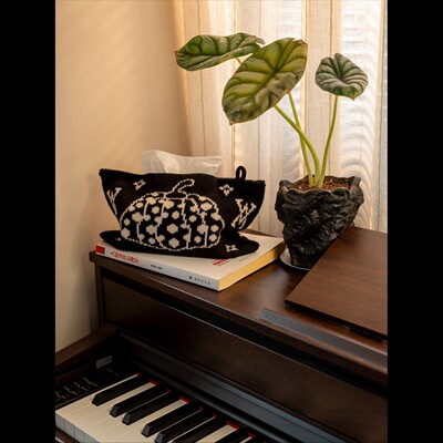 轻奢风黑金南瓜高级感桌面纸巾盒