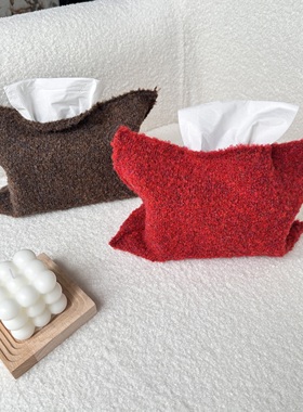 中古风羊毛针织抽纸袋喜庆居家装饰软包纸套车载悬挂纸巾套收纳袋