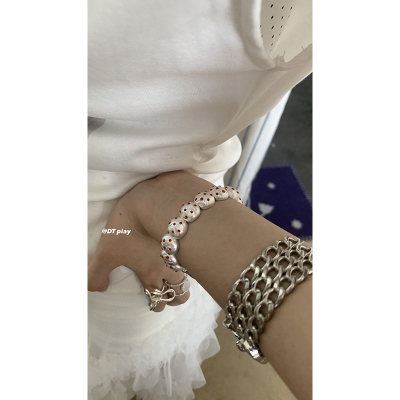 DT play  红黑色波点时髦表带适用applewatch11S7S8S9S10iwatch