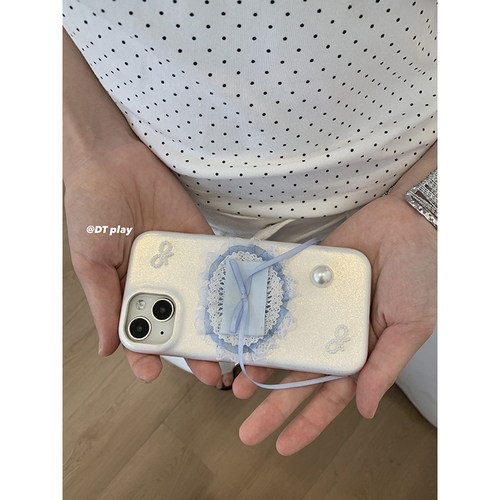 DT play 蓝色秘密花园独特少女别致爱心韩国ins风小众博主适用于iphone17/16promax/15/14苹果13手机壳保护套