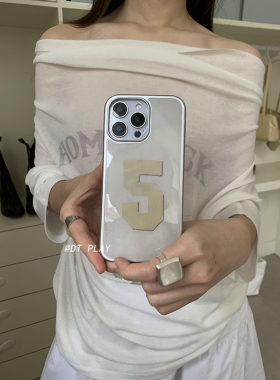 DT play 《LUCKY NO.5 》幸运数字5时髦韩国ins风小众博主适用于iphone17/16promax/15/14苹果13手机壳保护套