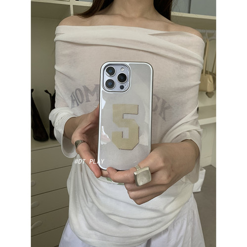 DT play 《LUCKY NO.5 》幸运数字5时髦韩国ins风小众博主适用于iphone17/16promax/15/14苹果13手机壳保护套