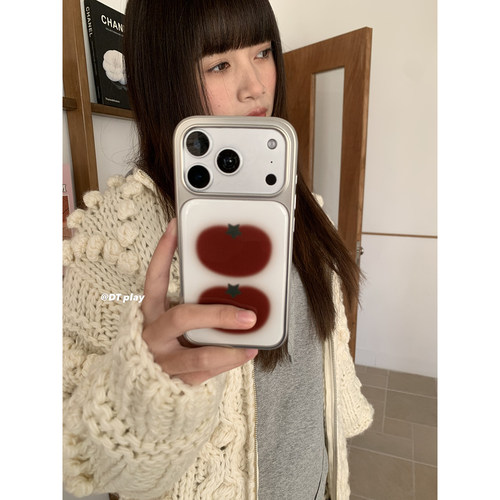 DT play 柿柿如意幸运高级小众滴胶银韩国ins博主小众设计适用于iphone17promax/16/15苹果14/13手机壳保护套