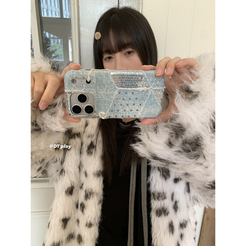 DT play 美丽拼接牛仔日志时髦辣妹韩国ins博主小众设计适用于iphone17promax/16/15苹果14/13手机壳保护套