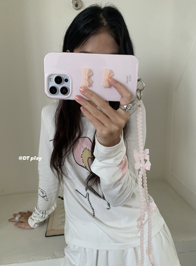 DT play 是元气公主呀粉色蝴蝶结少女韩国ins博主小众设计适用于iphone17promax/16/15苹果14手机壳保护套