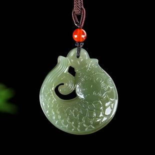 和田玉鱼吊坠青玉年年有余连年有余挂件玉佩男女款玉饰品玉牌