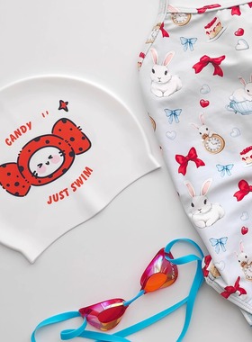 BreezeDew糖果泳帽 短发长发不勒头舒适百搭橙色高弹力硅胶泳帽