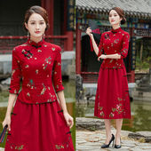 茶人服女装 唐装 旗袍上衣改良文艺中式 中国风纯手工盘扣复古七分袖