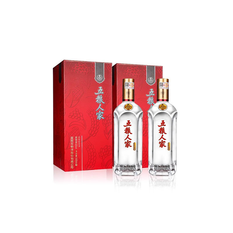 【官方授权】五粮液股份 五粮人家52度500ml*2瓶浓香型白酒宴请