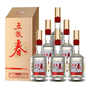 【官方授权】五粮春第二代45度500mL*6瓶浓香型白酒整箱喜宴送礼