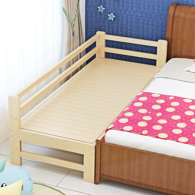 儿童实木拼接床加宽床加长床边床松木小床板床架单人床分床带护栏在类目 住宅家具, 床类, 实木床中 - 来自Buy2taobao.com提供专业的淘宝代购服务