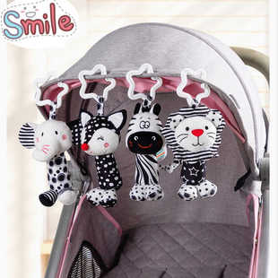 新生的儿早教黑白摇铃婴儿推车玩具挂件宝宝安抚床头铃挂饰0到1岁