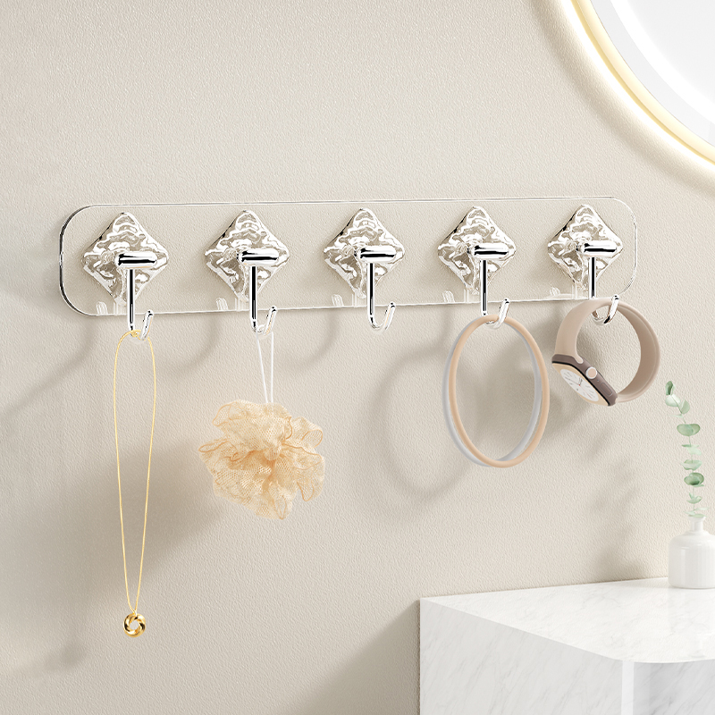 免钉免钻透明冰川纹挂钩强力承重