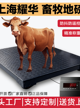 耀华1-3-5吨电子地磅秤带围栏称牛猪精准电子秤工厂物流畜牧小型