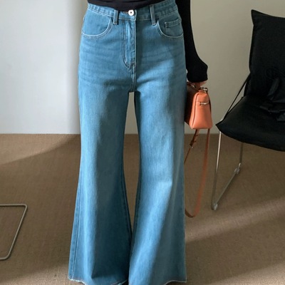 边百搭显瘦微喇长裤3696