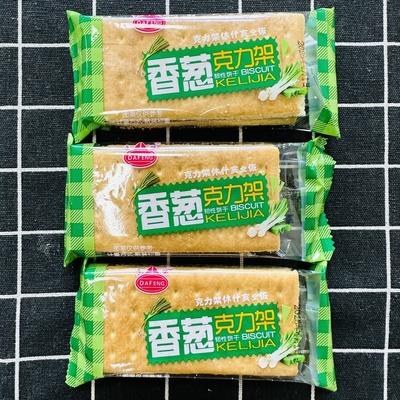 达峰香葱克力架饼干苏打饼咸味下午茶韧性薄脆酥脆休闲小吃零食品