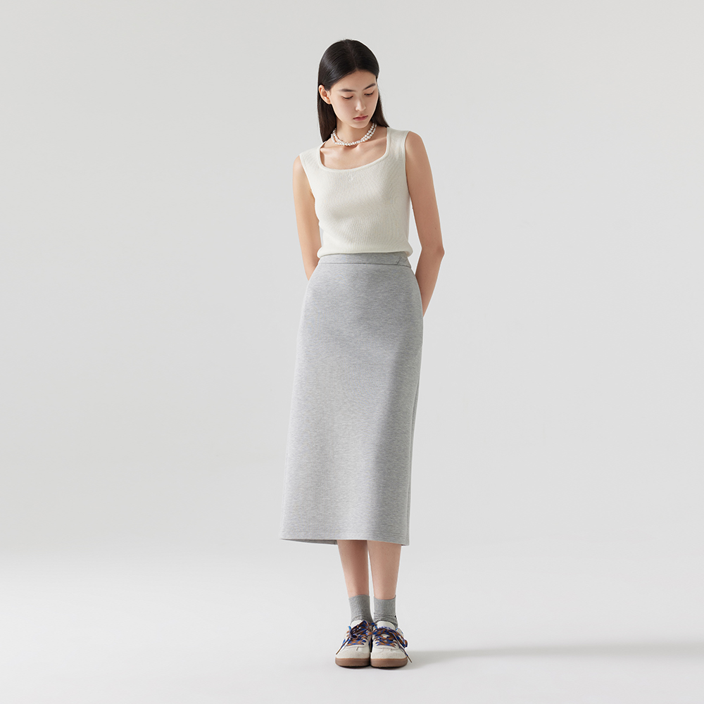 灰色裙子2025新款时尚显瘦气质半身裙女中长款高腰法式优雅休闲裙