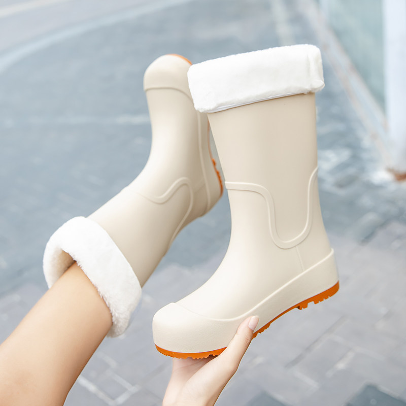 中筒雨鞋女时尚防水鞋外穿女雨靴防滑加棉保暖成人耐磨厨房工作鞋,女鞋,雨鞋,淘宝优惠券,粉丝福利购,淘宝优惠卷