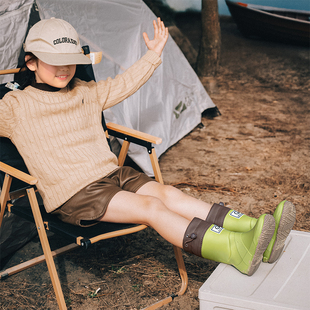 新型可折叠雨鞋雨林徒步赶海钓鱼户外雨靴男款女款儿童防滑防水鞋