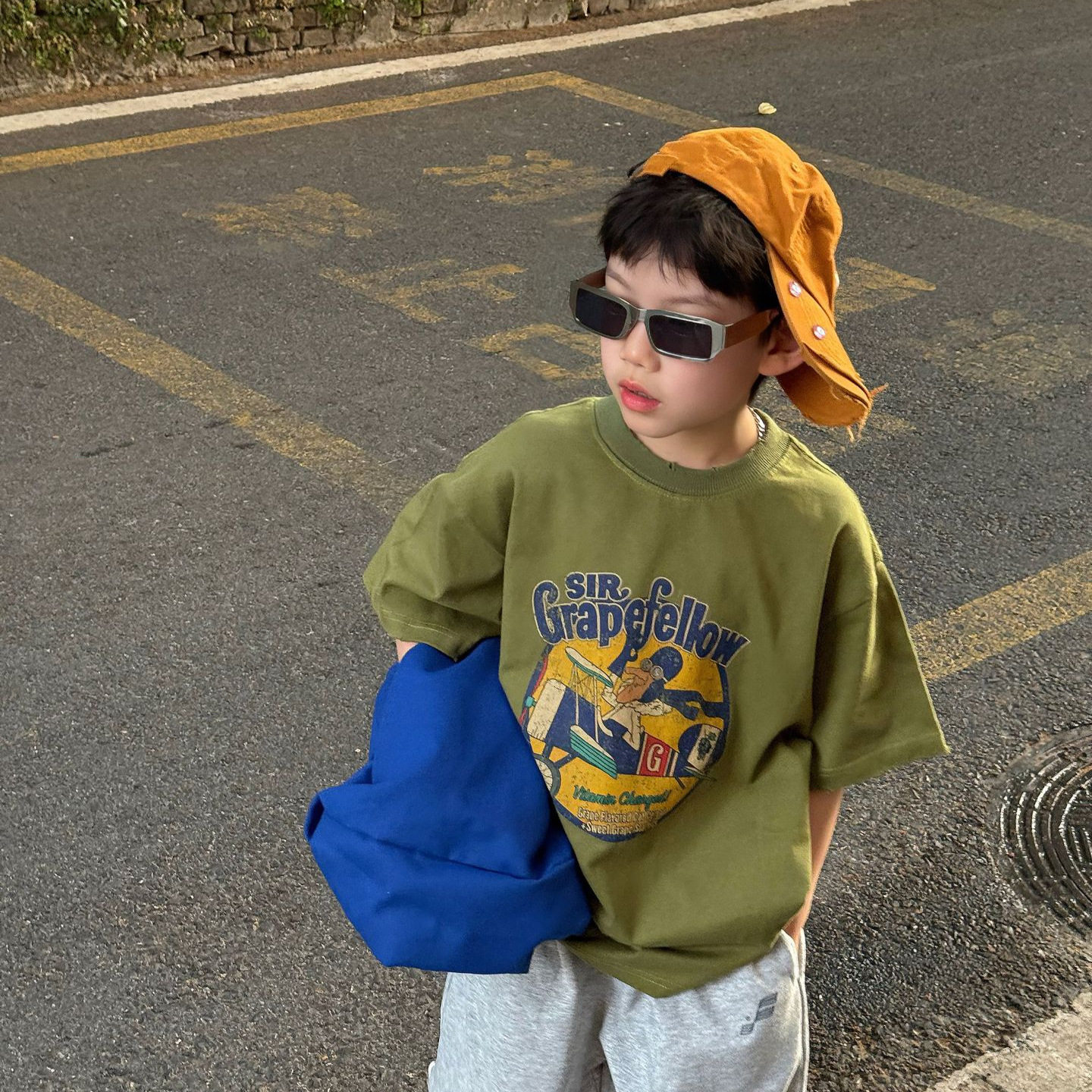 泰如2026春季新款儿童卡通T恤纯棉打底衫半袖男童帅气百搭短袖潮