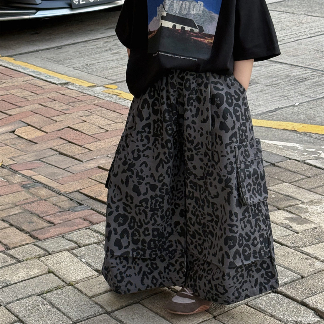 奶酪与喵男童长裤2026年夏季新款韩系ins风豹纹男童休闲百搭潮酷