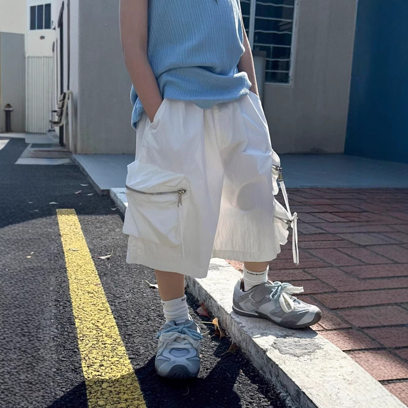 童装夏季新款工装短裤半川2026男童夏季运动休闲速干宽松五分裤