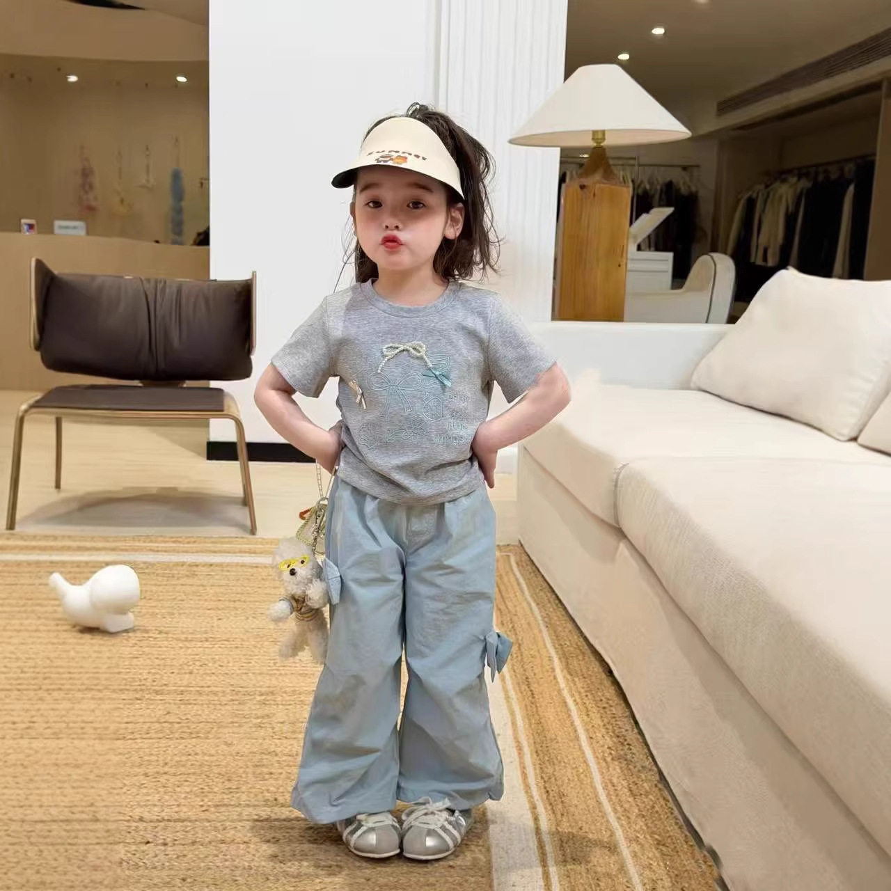 女童阔腿裤夏季2026新款儿童薄款休闲运动裤中小童夏装工装裤子潮