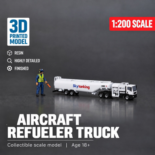 1:200/144比例飞机长款油罐车refueler truck场景模型多种涂装