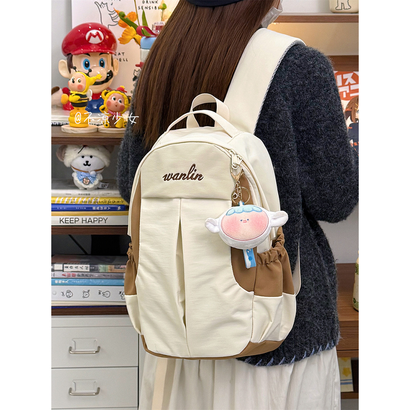 撞色复古小众书包学生休闲大容量双肩包户外徒步骑行登山旅行背包,箱包皮具/热销女包/男包,双肩背包,淘宝优惠券,粉丝福利购,淘宝优惠卷