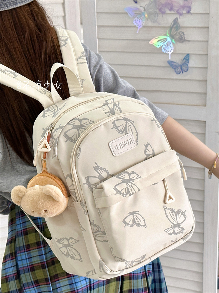 可爱蝴蝶轻便小书包日系ins休闲百搭迷你双肩包森系少女旅行背包