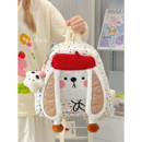 秋冬毛绒可爱小兔子小书包女丑萌波点小众卡通迷你双肩包少女背包