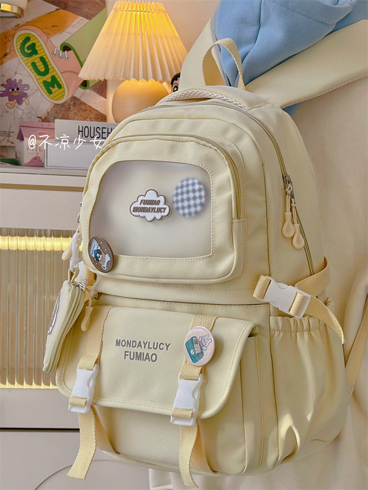 简约百搭书包学生大容量双肩包