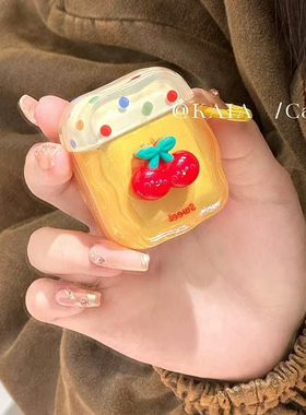 ins波点樱桃华强北pro4/5代保护套苹果4代蓝牙套Mini4适用迪士尼F8带链条