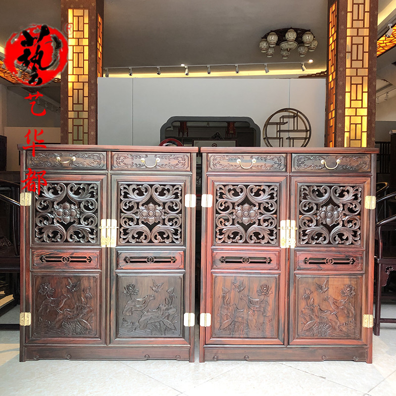 酸枝木仿古交趾黄檀单个储物柜