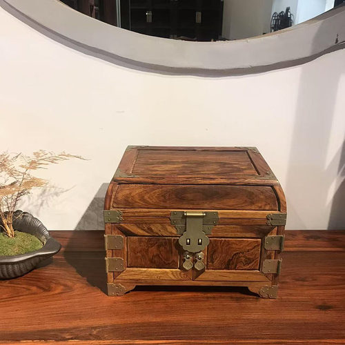 越南黄花梨素面首饰盒红木中式复古高档轻奢嫁妆结婚珠宝箱