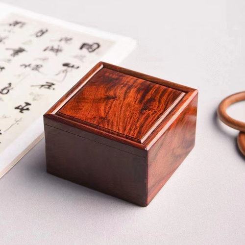 大红酸枝实木质首饰盒榫卯结构抽拉盒收藏储物盒印章收纳盒