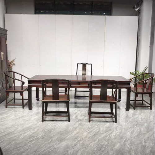 红木家具大红酸枝干泡茶桌七件套中式茶桌椅组合客厅泡茶桌茶艺桌